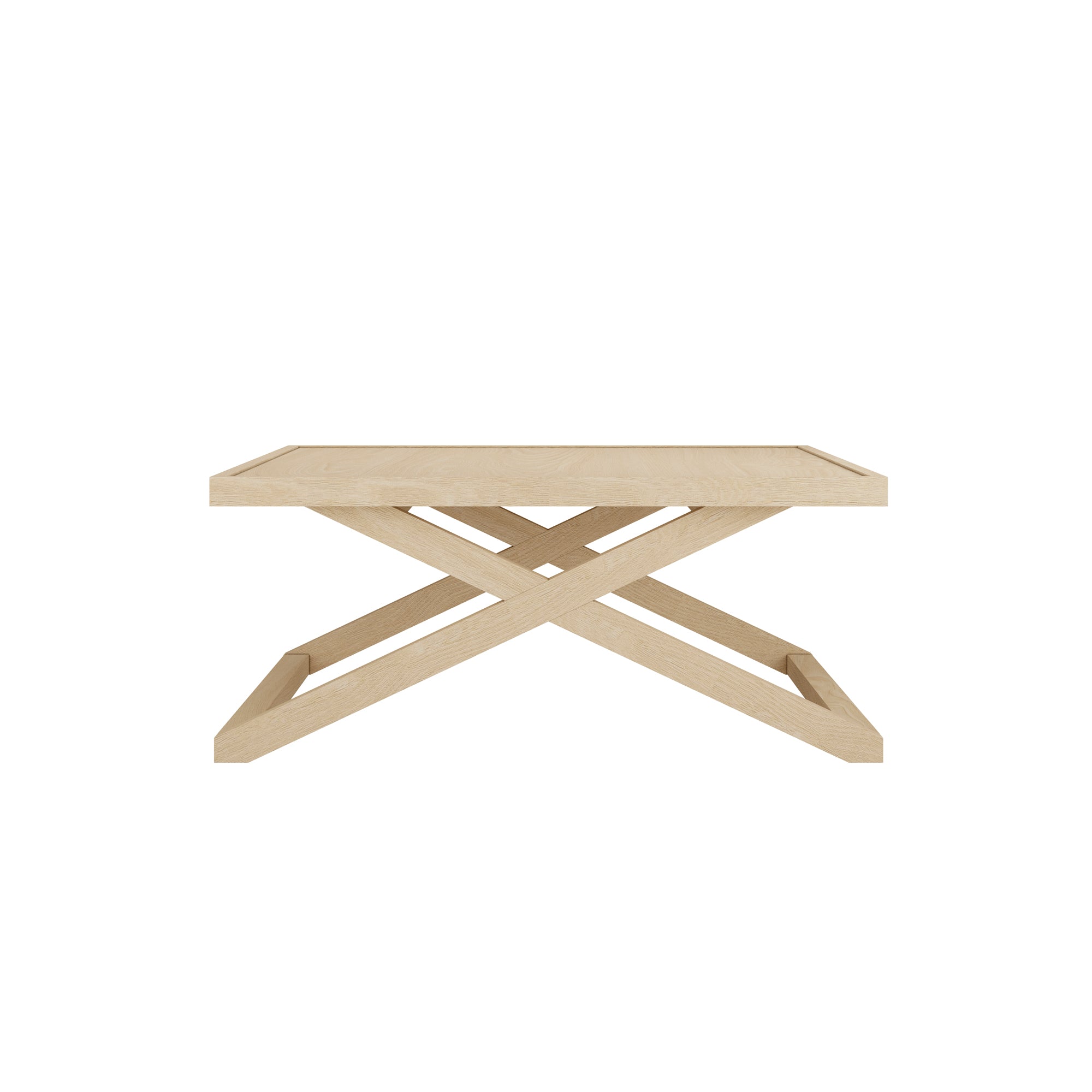 Small blonde wooden square table