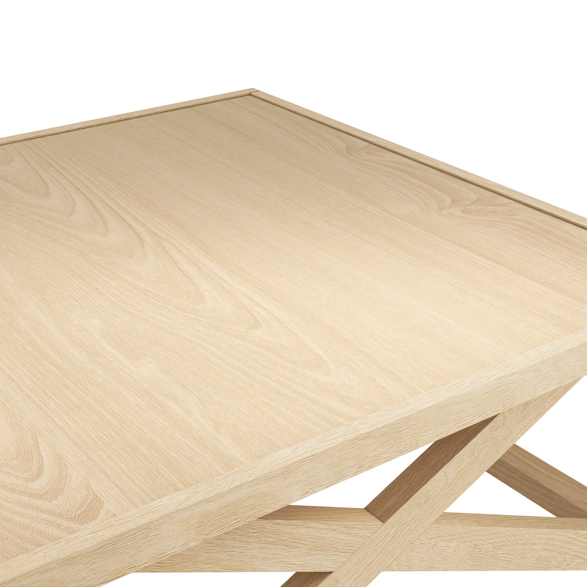 Small blonde wooden square table