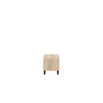 Chevron pattern bedside cabinet in oak 