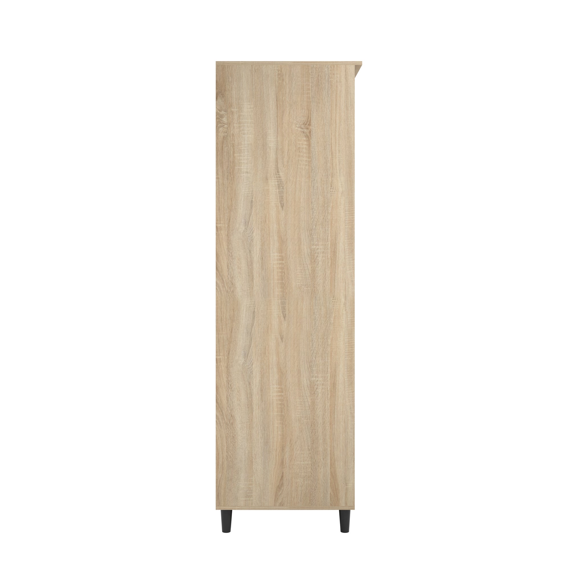 Chevron pattern wardrobe in oak