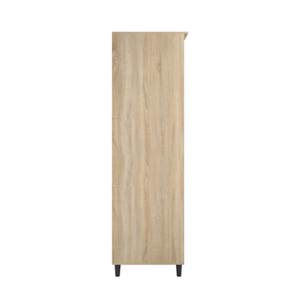 Chevron pattern wardrobe in oak