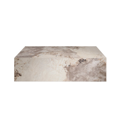 Square marble effect coffee table