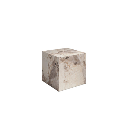 Square marble effect small side table 