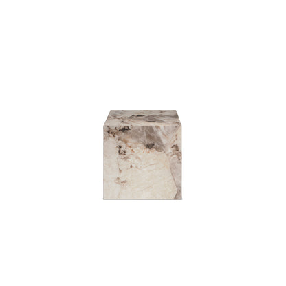Square marble effect small side table 
