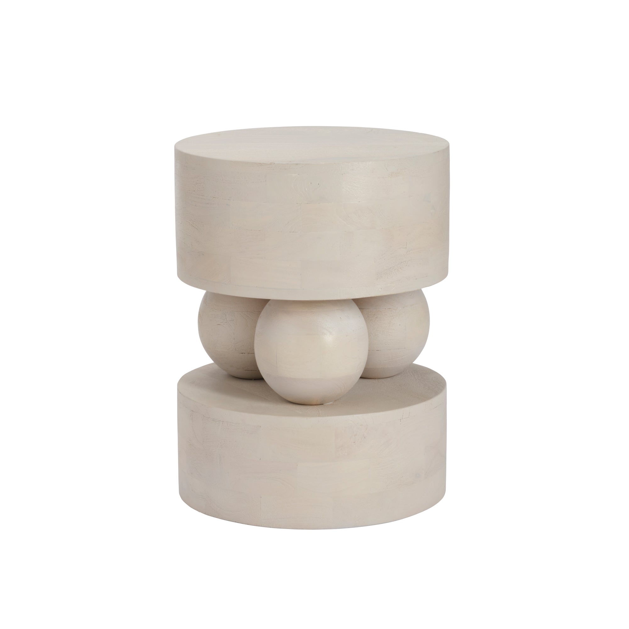 Sachi Oak White Side Table