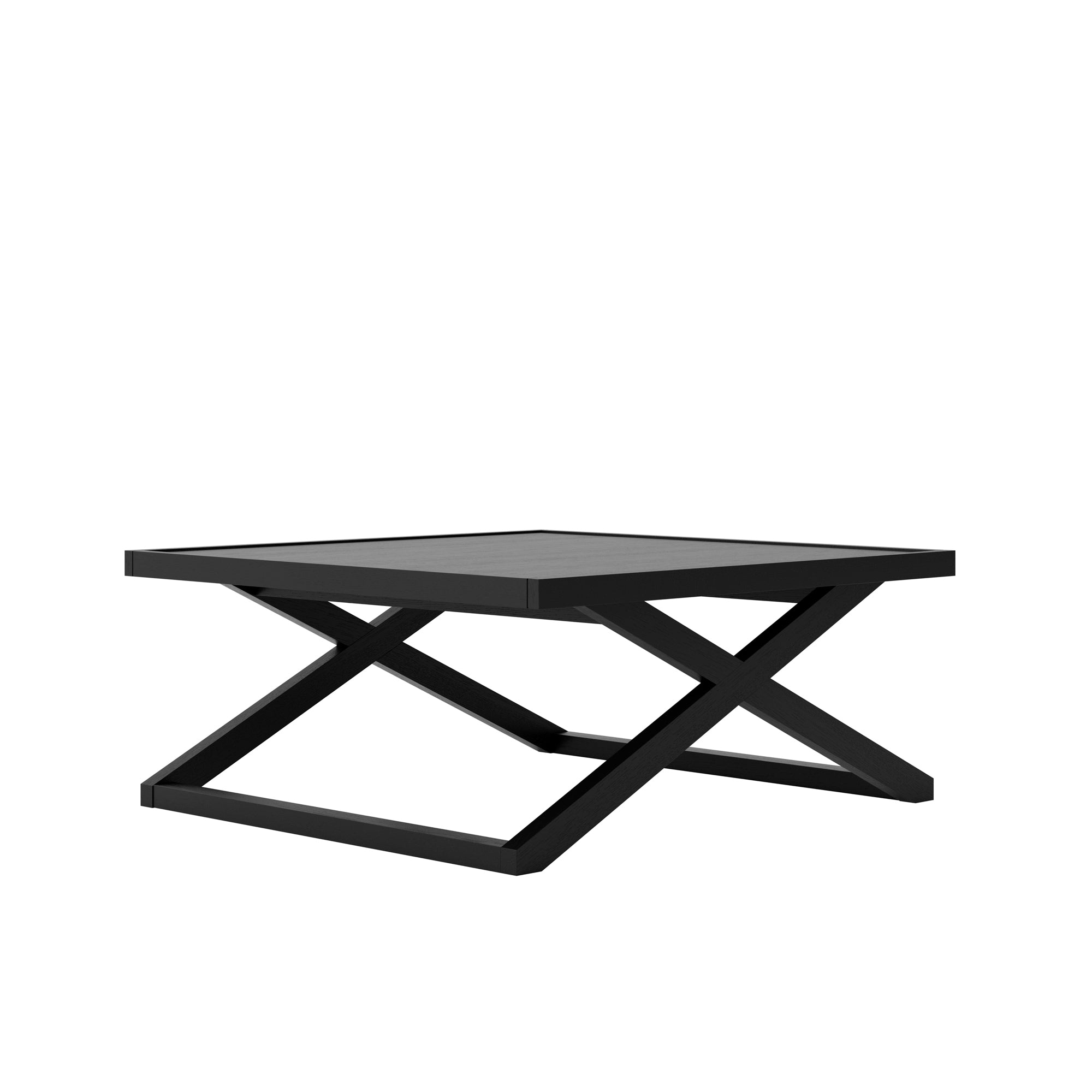 Small black coffee table with square base 