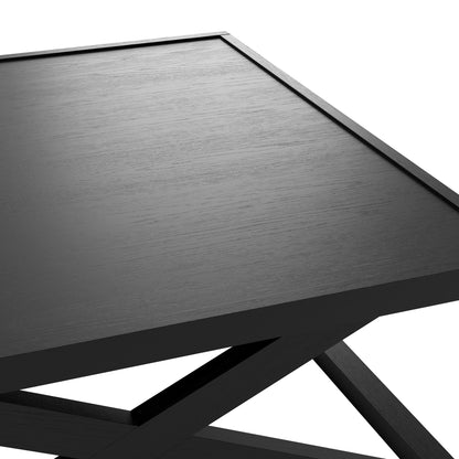 Small black coffee table with square base 