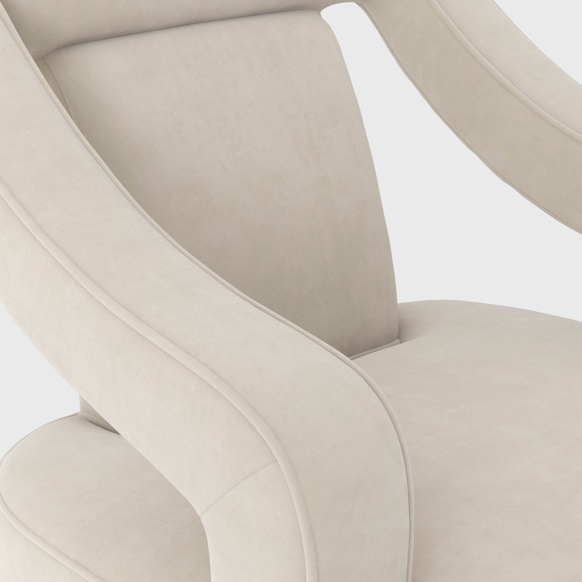 Modern beige soft armchair with matte black legs