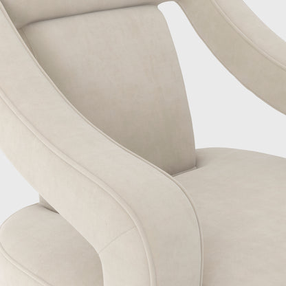 Modern beige soft armchair with matte black legs