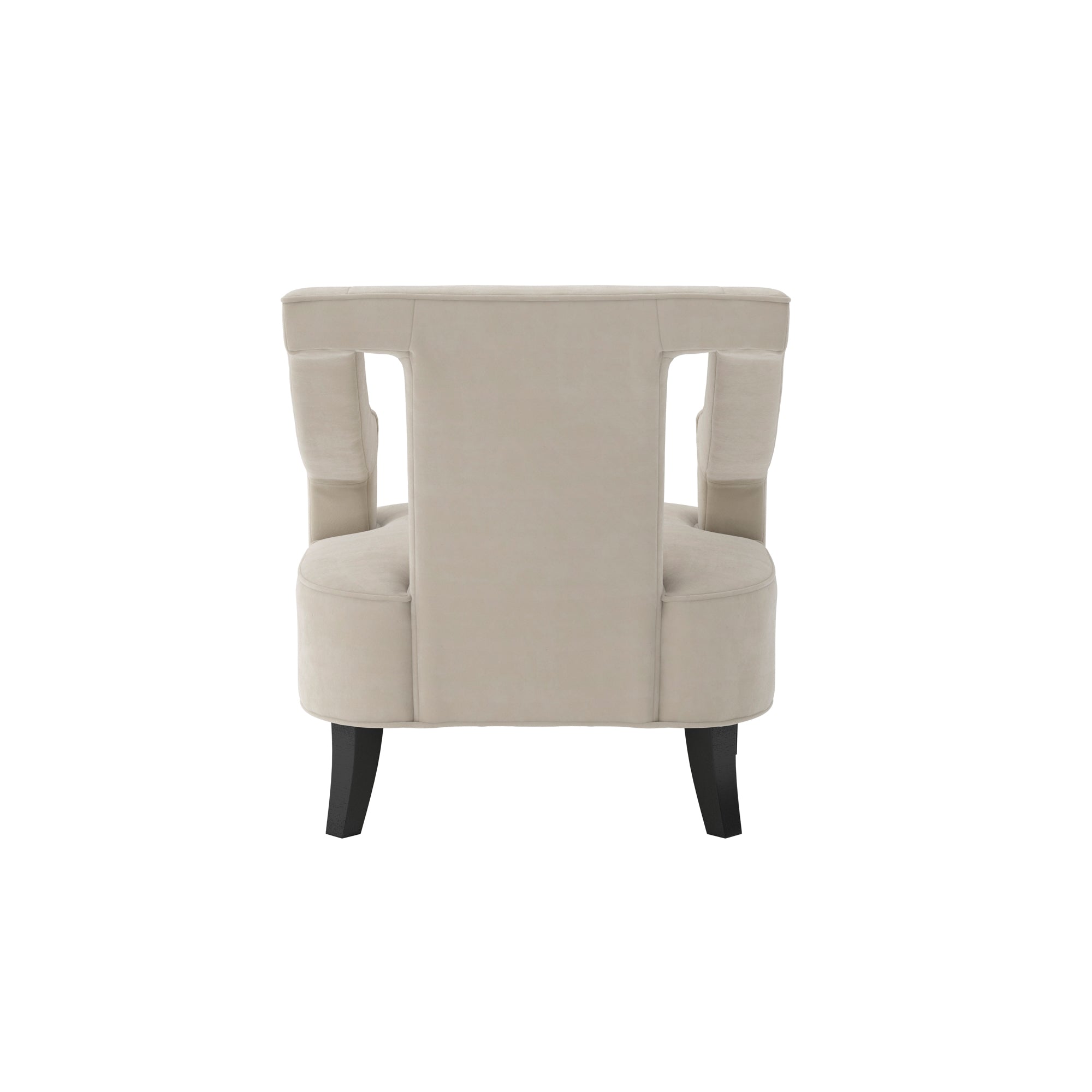 Modern beige soft armchair with matte black legs