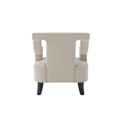 Modern beige soft armchair with matte black legs