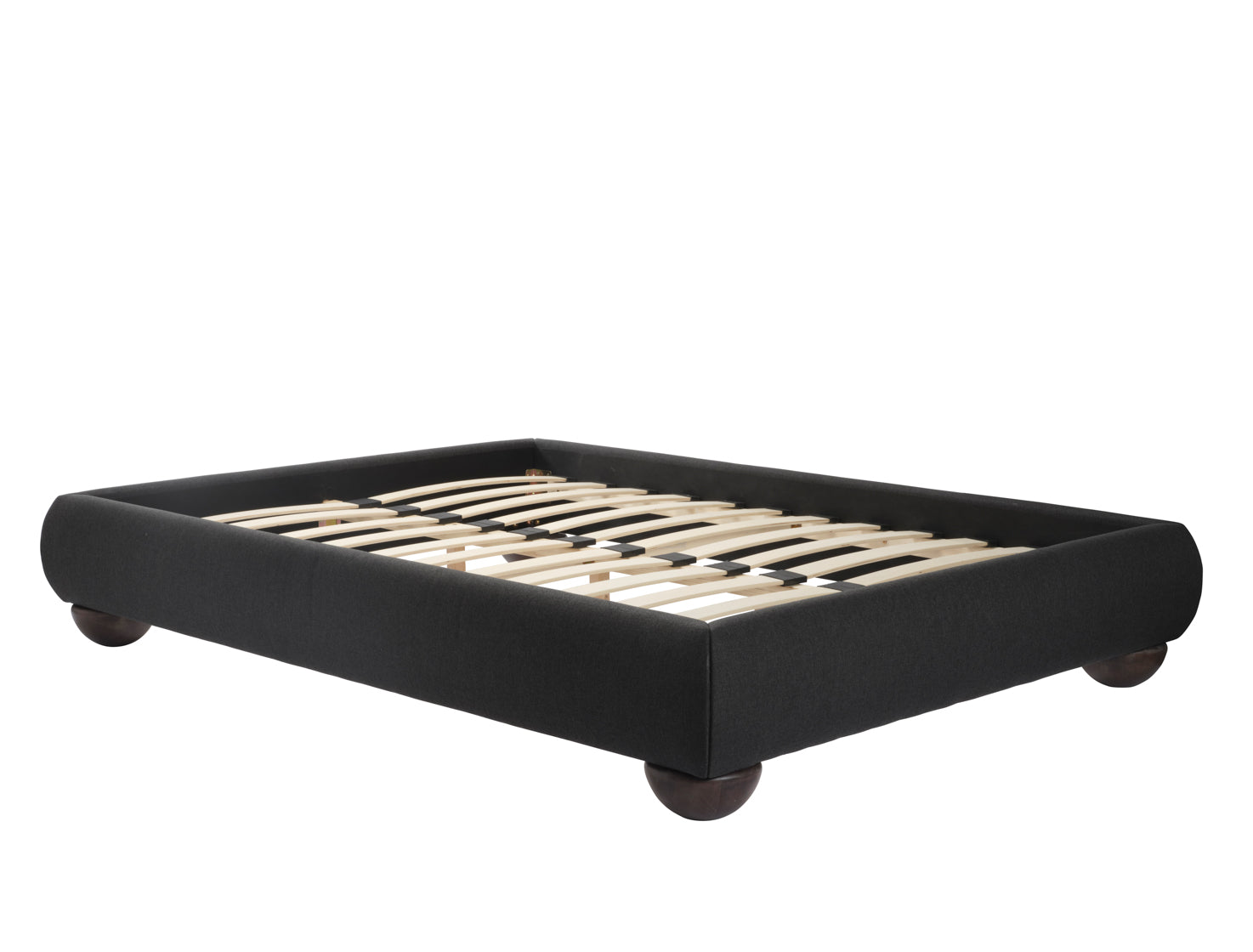 Black Tweed fabric Double Bed