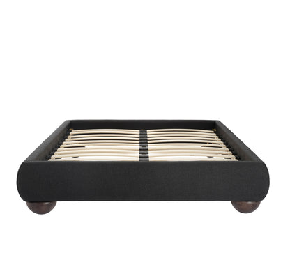 Black Tweed fabric King Bed