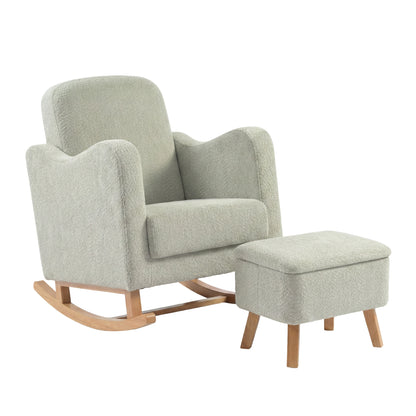 Soother Nursing Chair & Stool Sage Boucle