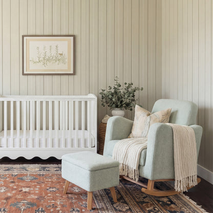 Soother Nursing Chair & Stool Sage Boucle