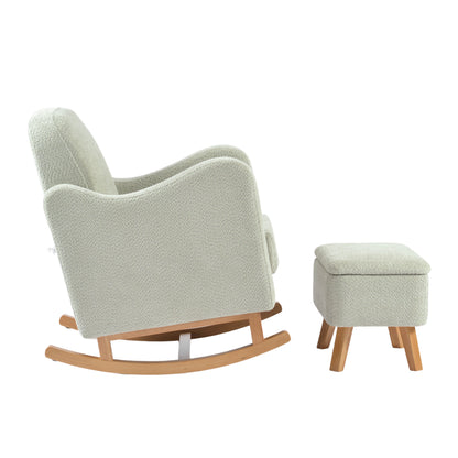 Soother Nursing Chair & Stool Sage Boucle