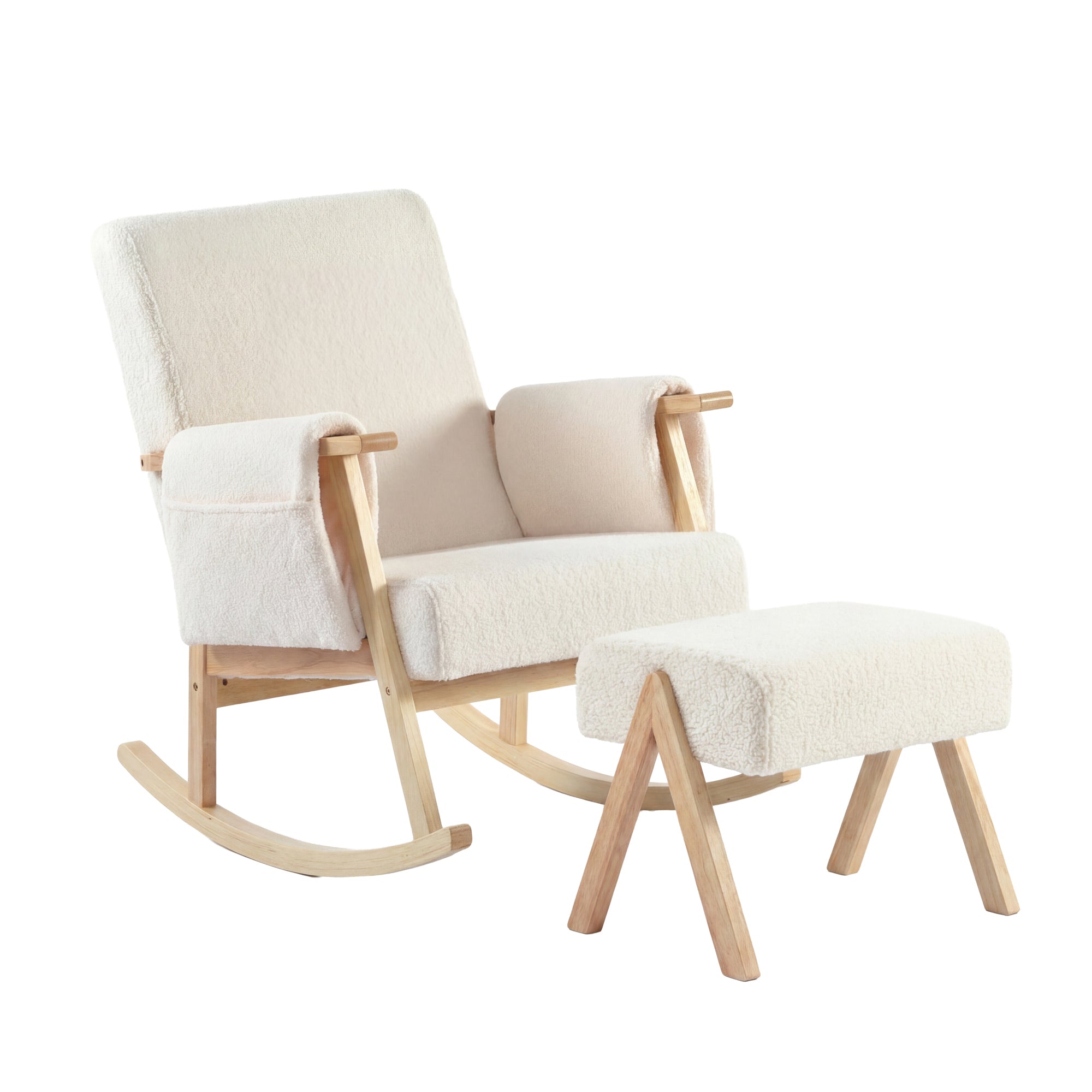 Storyteller Nursing Chair & Stool Off White Ted