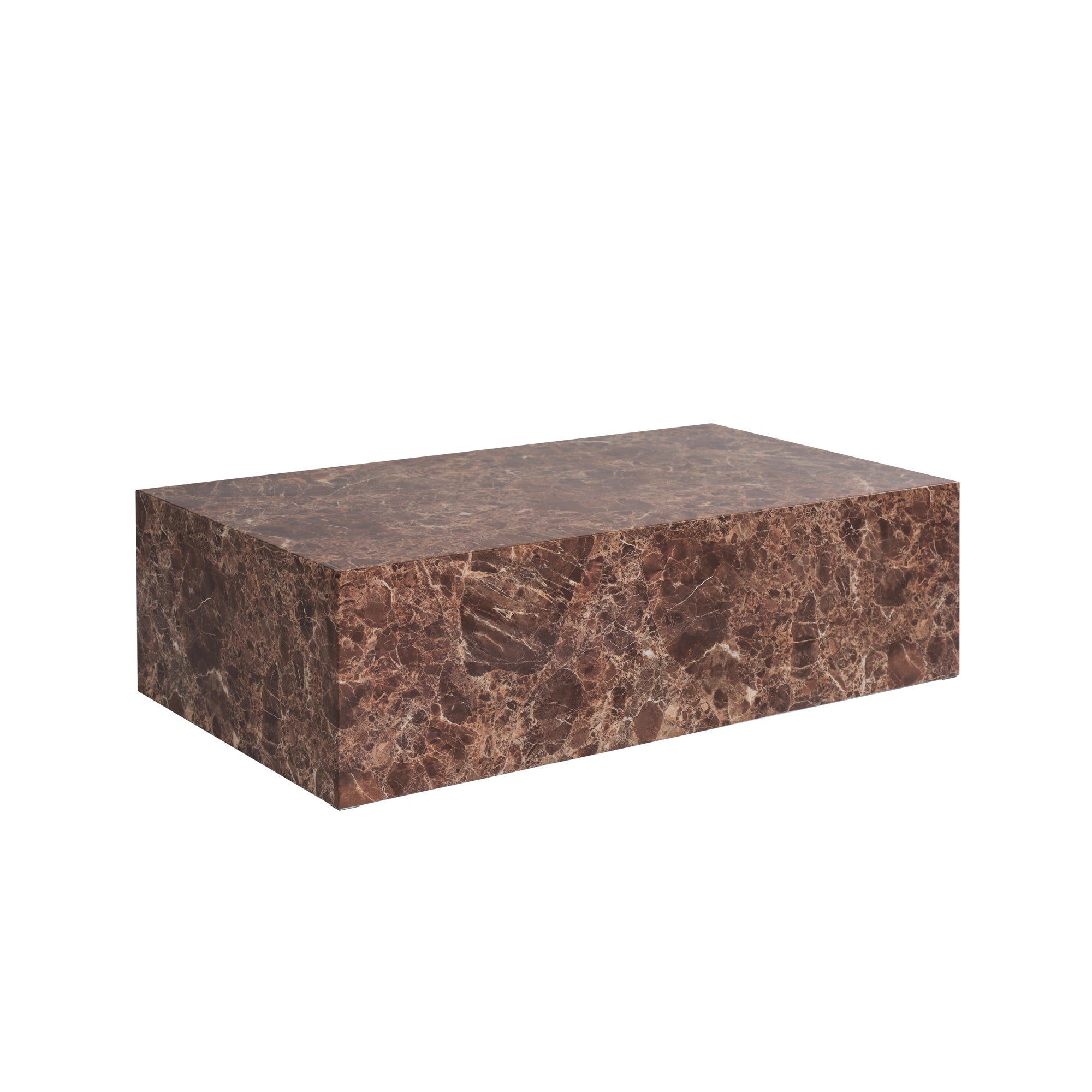 Brown Marble-patterned large square coffee table 