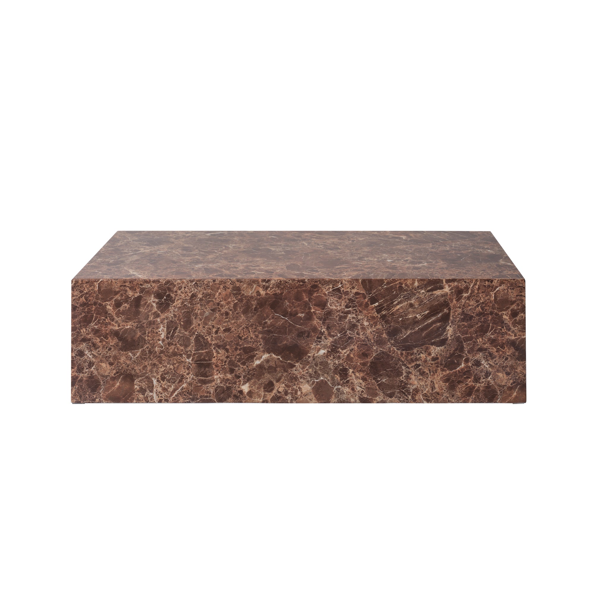 Brown Marble-patterned large square coffee table 