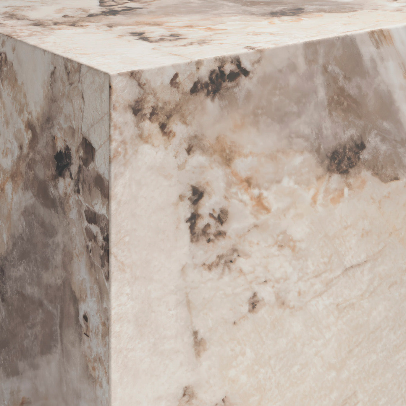 Square marble effect small pedestal 