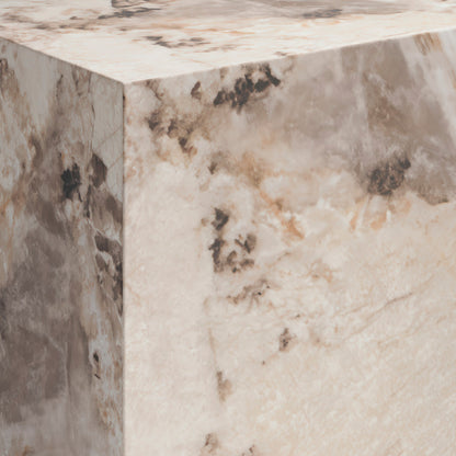 Square marble effect small pedestal 