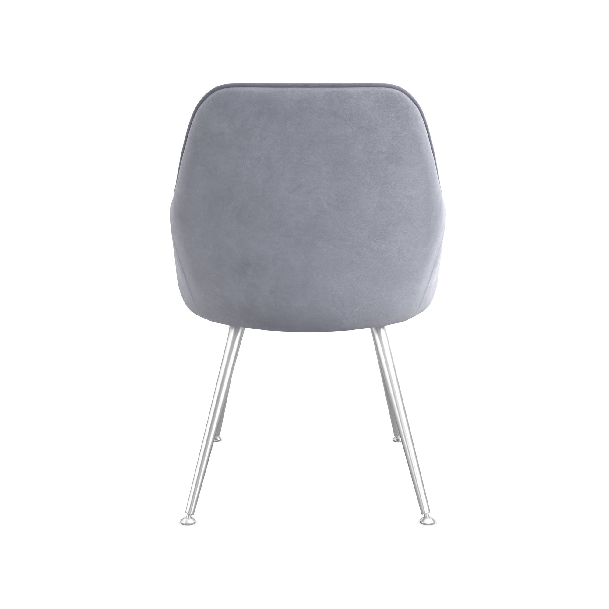 Grey armchair with silver legs 