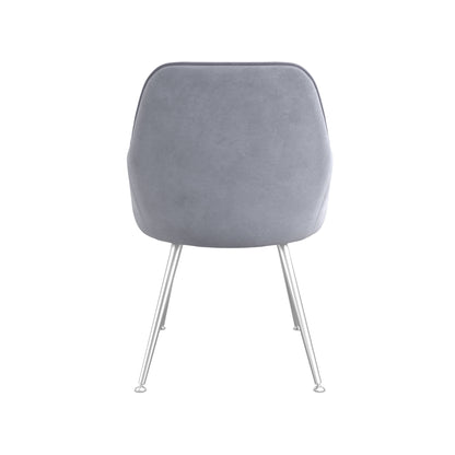 Grey armchair with silver legs 