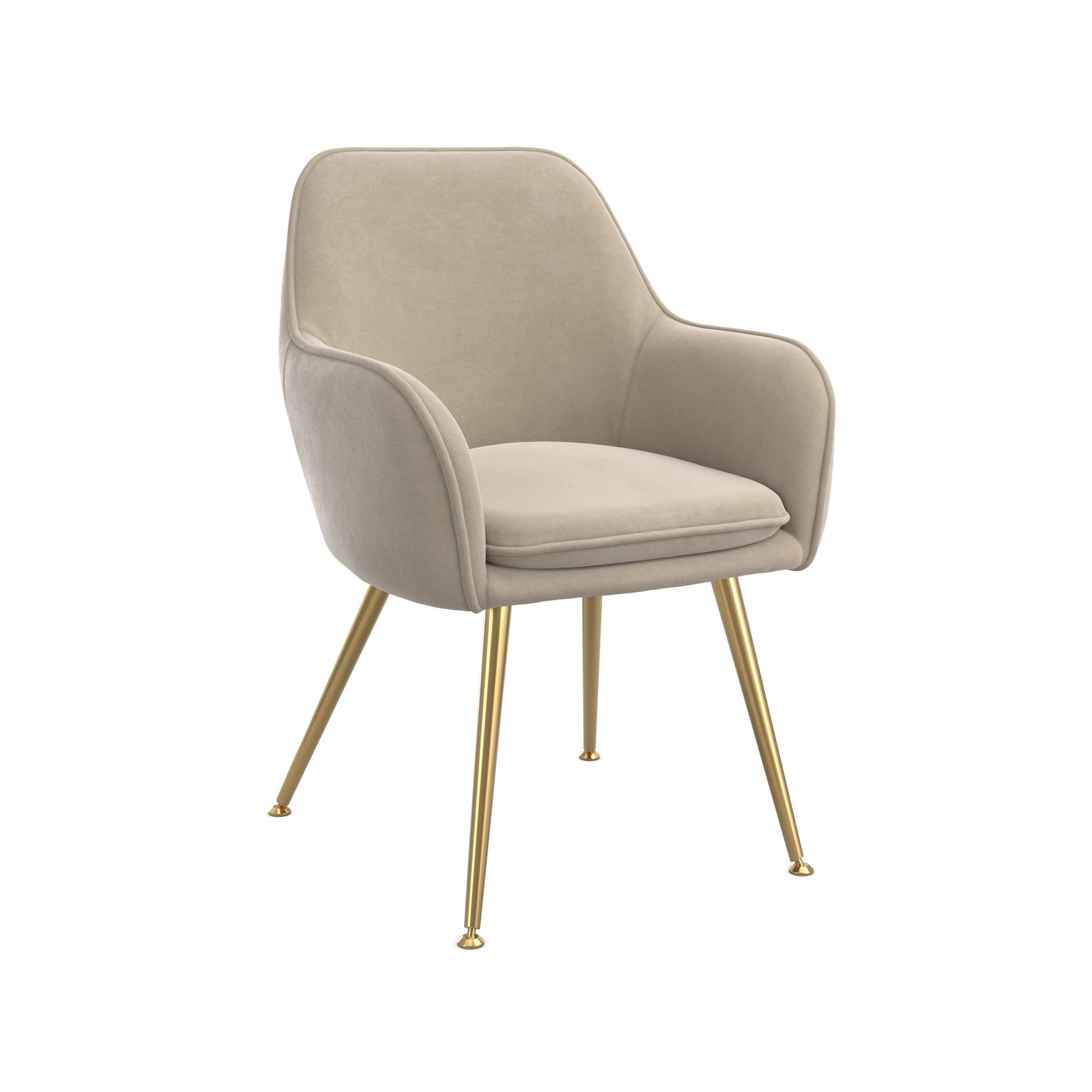 Beige armchair with gold legs 