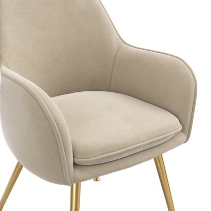 Beige armchair with gold legs